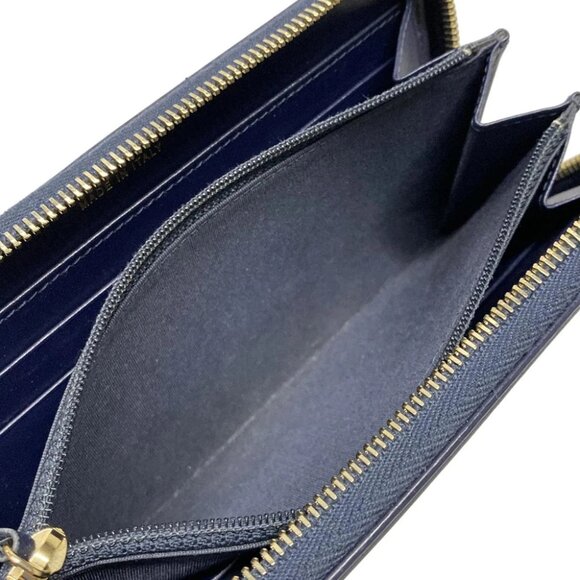 Auth CHANEL CC Filigree, Matelass A84449 Navy Calfskin Leather Long Wallet - Picture 4 of 12